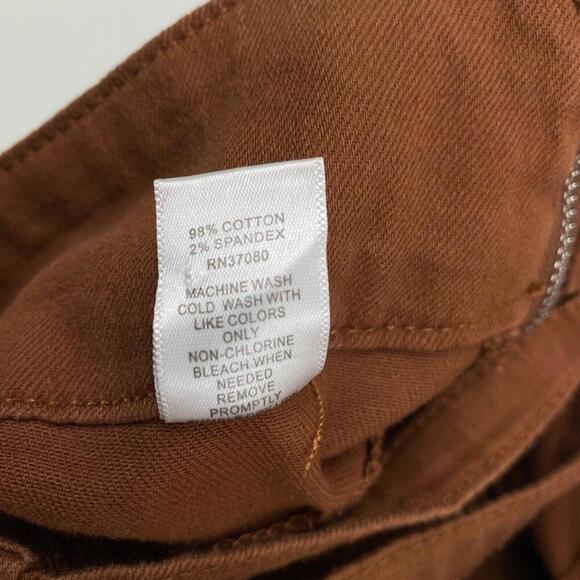 It's Flare Back Zip Criss Cross Waist Women's size 13 Long Brown Denim Jeans - Picture 4 of 4